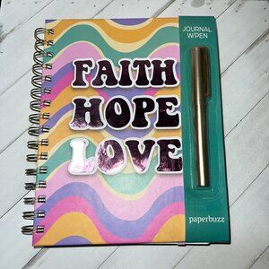 Faith Hope Love Spiral Bound Notebook W/Pen